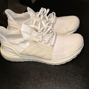 Size 11 adidas triple white ultra boost shoes